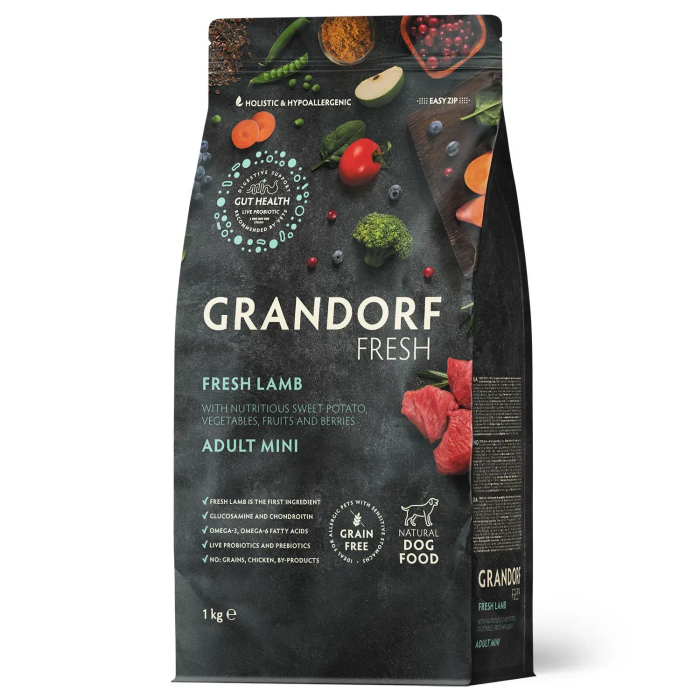 Сухий корм Grandorf FRESH LAMB & SWEET POTATO, для собак малих порід, з ягням та бататом, 1 кг