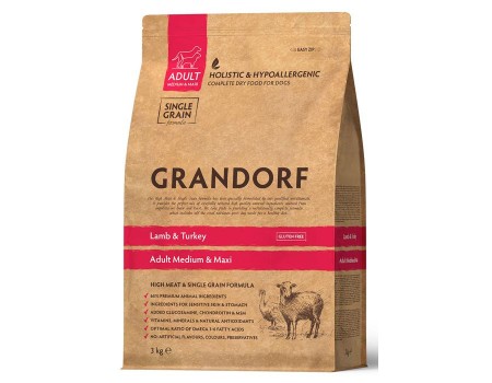 Grandorf LAMB&TURKEY Adult Medium &Maxi breed - Грандорф сухий корм з ягням/індичкою для собак 3 кг