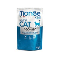 Пауч Monge Cat GRILL Wet Senior м'ясні шматочки в желе, скумбрія 85 г