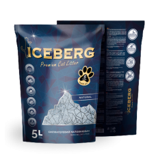 ICEBERG - Наполнитель силикагелевый для кошачьего туалета, НЕАРОМАТИЗИРОВАННЫЙ, 5 л