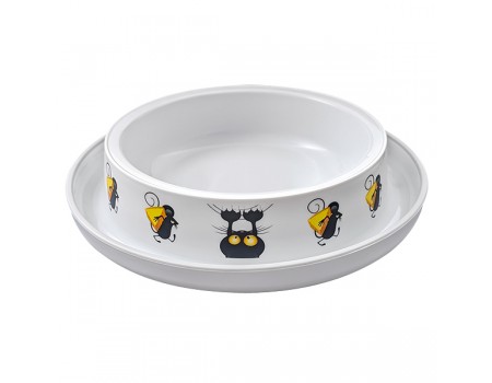 Миска для котів Moderna Trendy Dinner Cat&Mouse КІТ І МИША, 210 мл, 16x16x3,4 см