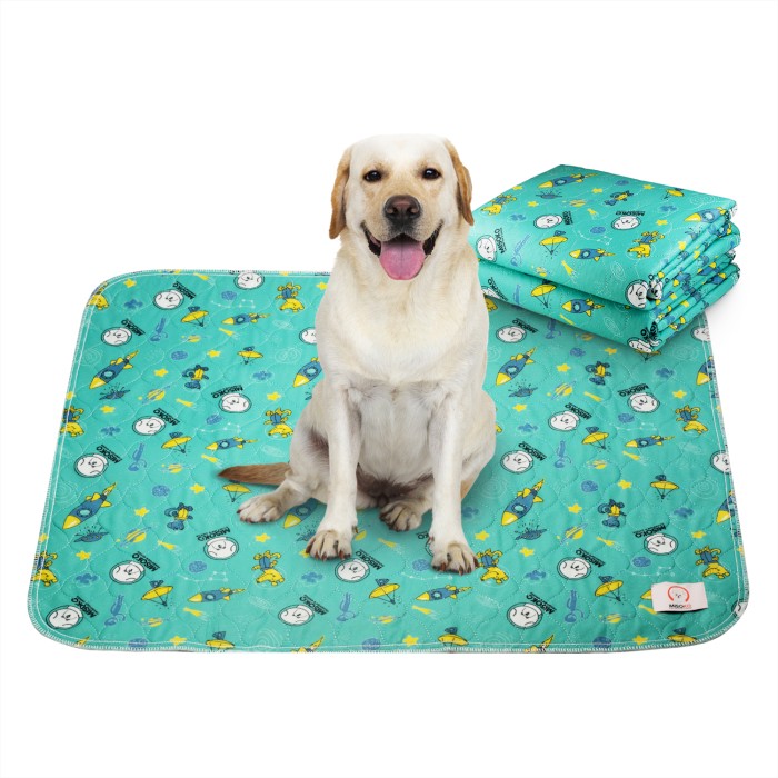 Многоразовая пеленка Hippie Pet Misoko and Co для собак 70x80 см ракети, м`ятна