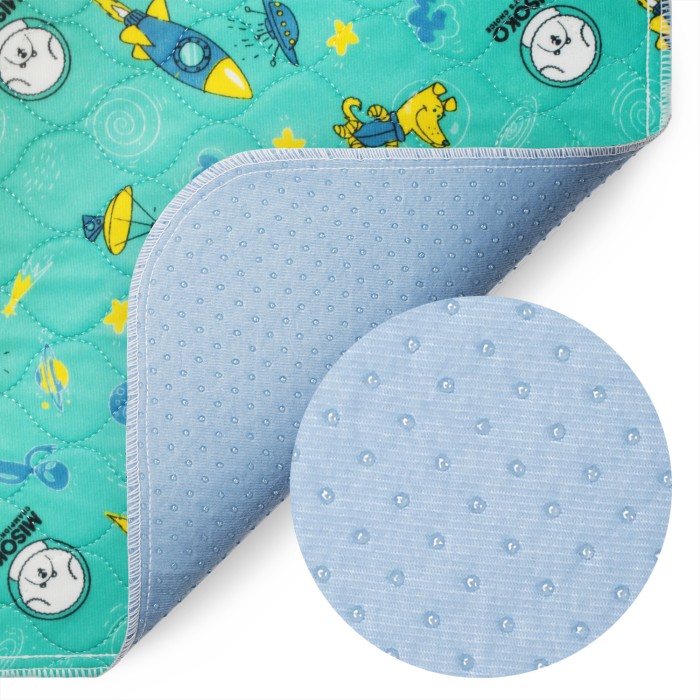 Многоразовая пеленка Hippie Pet Misoko and Co для собак 70x80 см ракети, м`ятна