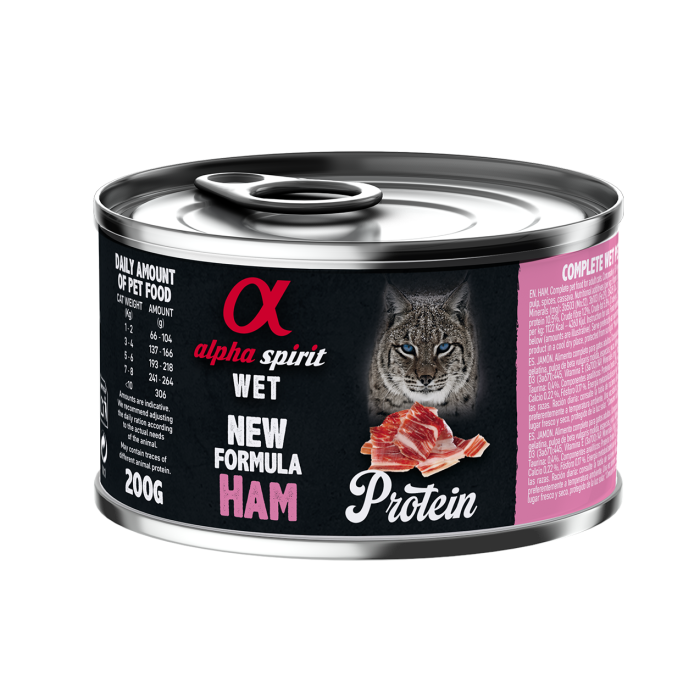 Повнораціонний вологий корм Alpha Spirit Ham, для дорослих котів, свинина, 200 г