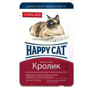 Влажный корм Happy Cat 100гр sterilisiert Kaninchen Sossе шматочки в с..