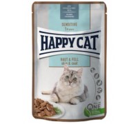 Влажный корм Happy Cat MIS Sensitive Haut&Fell - с мясом птицы и лосос..