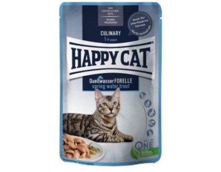 Вологий корм Happy Cat MIS Culinary Quellwasser-Forelle - з фореллю для котів (шматочки в соусі) 85 г