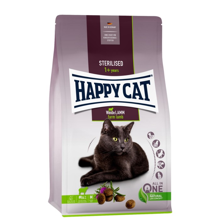 Happy Cat Adult Sterilised Weide-Lamm 4кг для стерилізованих кішок з ягнятком