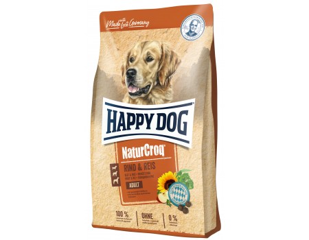 Happy Dog NaturCroq RIND & REIS - корм для собак всех пород (говядина/рис) - 15 кг
