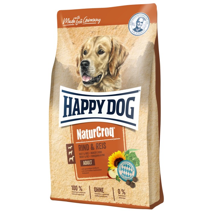 Happy Dog NaturCroq RIND & REIS - корм для собак всех пород (говядина/рис) - 15 кг