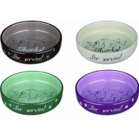 Миска кошачья TRIXIE - керамическая для коротконосых пород,  0,3 л / D- 15 см , цвет в ассортименте