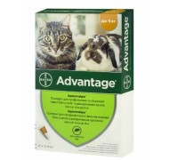 Bayer Advantage 40- для котов весом до 4кг и хорьков 1пипетка..