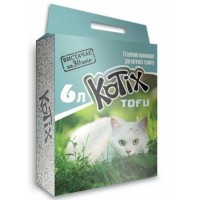 Kotix Tofu Grean Tea - соевый наполнитель Котикс Тофу Зеленый чай для кошачьего туалета  6л