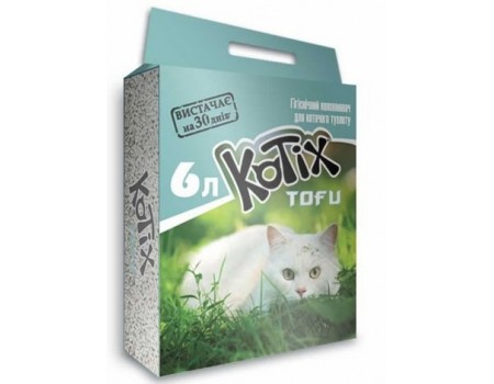 Kotix Tofu Grean Tea - соевый наполнитель Котикс Тофу Зеленый чай для кошачьего туалета  6л