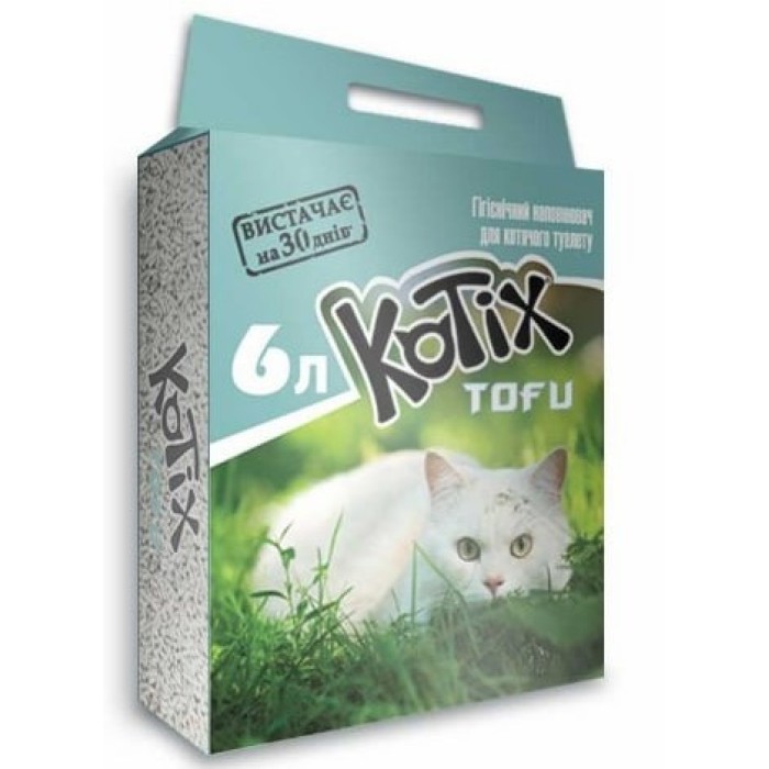 Kotix Tofu Classic - соевый наполнитель Котикс Тофу Классик для кошачьего туалета 6л