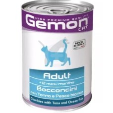 Gemon Cat Wet Adult  тунець  и океаническая рыба, кусочки в желе 415 гр