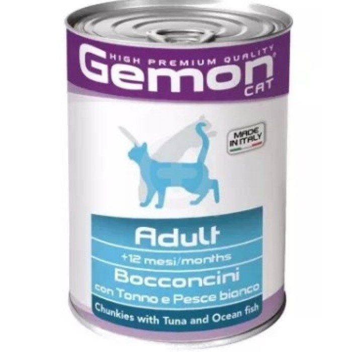 Gemon Cat Wet Adult тунець та океанічна риба, шматочки в желе 415 гр