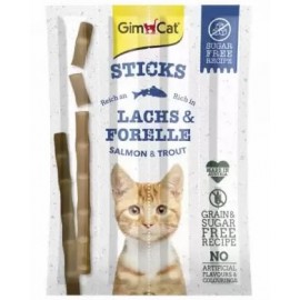 Лакомые палочки с лососем и форелью для кошек Gimpet Sticks 4 шт 20г..