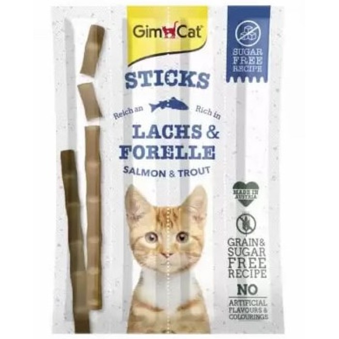 Ласощі палички з лососем та фореллю для кішок Gimpet Sticks