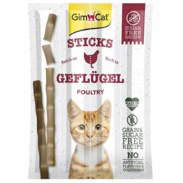 Лакомые палочки с домашней птицей и печенью для кошек Gimpet Sticks