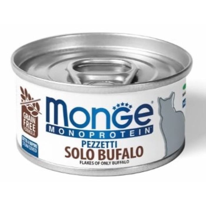 Monge Cat MONOPROTEIN м'ясні пластівці, монопротеїнове харчування для котів, буйвол 80 г