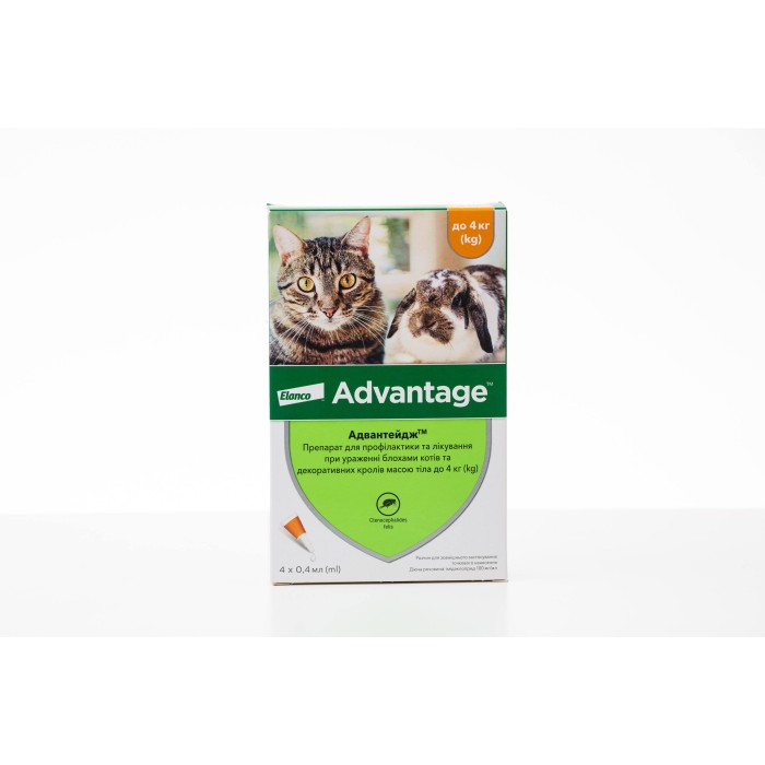 Elanco (Bayer) Advantage 40- для котов весом до 4кг и хорьков 1пипетка