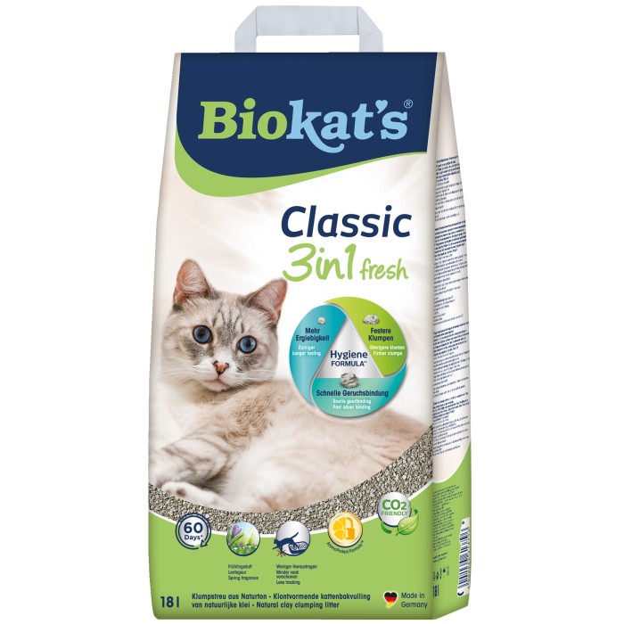 Наповнювач для котячого туалету Biokat's Classic Fresh 3in1 бентонітовий, 18 л 
