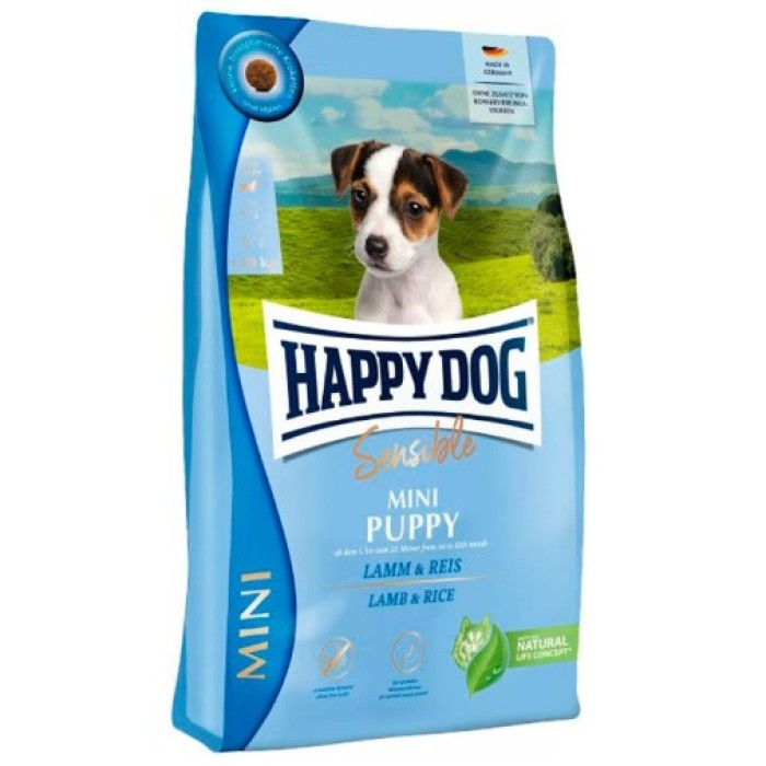 Happy Dog Sensible Mini Puppy Lamb and Rice - корм Хепі Дог з ягнятком для цуценят малих порід, 800г