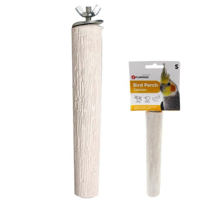 Flamingo  (ФЛАМІНГО) PERCH CALCIUM жердинка для птахів з кальцієм для гігієни дзьоба та кігтів, 13,7х2,5 см .