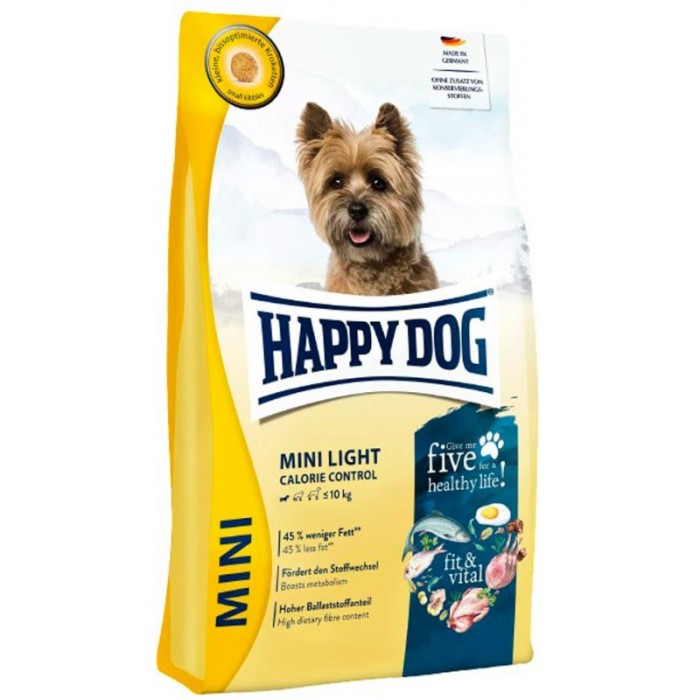 Happy Dog Fit and Vital Mini Light - низкокалорийный корм Хэппи Дог для собак малых пород, 4 кг