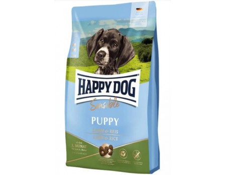Happy Dog Sensible Puppy Lamm&Rice для щенков от 4 недель до 6 месяцев, с ягненком и рисом, 10кг
