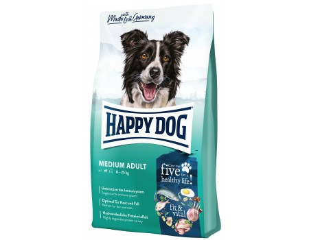 Happy Dog FIT & WELL MEDIUM ADULT корм для собак средних пород 4кг