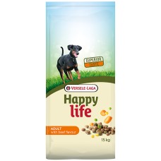 Happy Life Adult with Beef flavouring ХЕППИ ЛАЙФ ГОВЯДИНА сухой премиум корм для собак всех пород, 15 кг