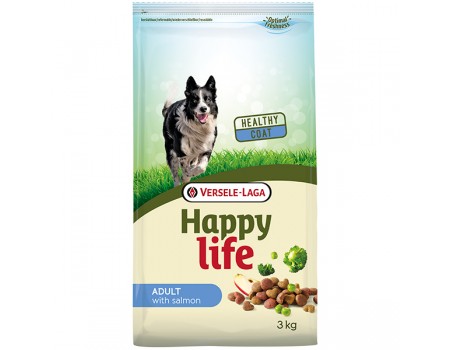 Happy Life Adult with Salmon ХЕППІ ЛАЙФ ЛОСІСЬ сухий преміум корм для собак усіх порід, 3 кг