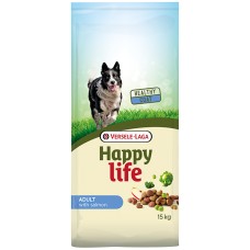Happy Life Adult with Salmon ХЕППИ ЛАЙФ ЛОСОСЬ сухой премиум корм для собак всех пород, 15 кг