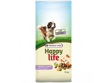 Сухий корм для Happy Life Senior Light, для літніх собак, низькокалорійний, курка, 15 кг