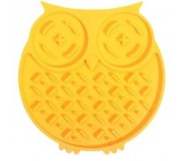 Коврик-кормушка WahoPet licky mat сова силиконовый желтый..
