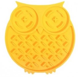 Коврик-кормушка WahoPet licky mat сова силиконовый желтый..