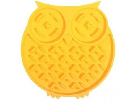 Коврик-кормушка WahoPet licky mat сова силиконовый желтый