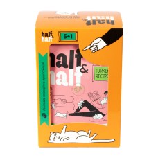 Набір Half&Half вологий корм для кошенят, шматочки з індичкою у желе, паучі, (5+1)х100 г