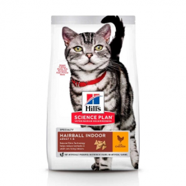 Hills Feline Adult HAIRBALL+INDOOR Cat корм для дорослих кішок з курко..