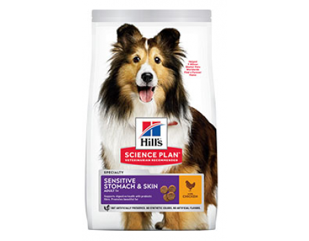 Hill's™ Science Plan™ Canin Adult SenSt&Sk Medium Ch для взрослых собак  с Курицей - 0.8 кг