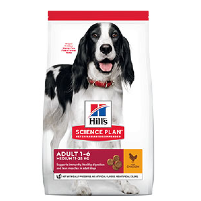 Hills Canine Adult Medium - сухий корм для дорослих собак середніх порід з куркою - 14 кг