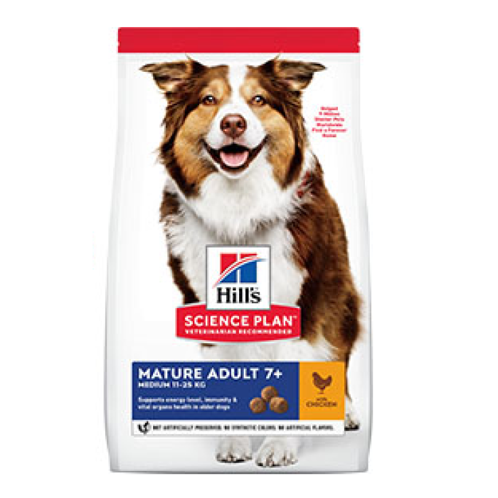 Hills SCIENCE PLAN Mature Adult 7+ Medium сухий корм для літніх собак середніх порід, з ягнятком та рисом - 14 кг