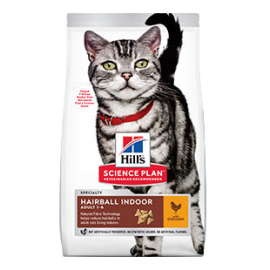 Hills Feline Adult HAIRBALL+INDOOR Cat  корм для взрослых кошек с кури..