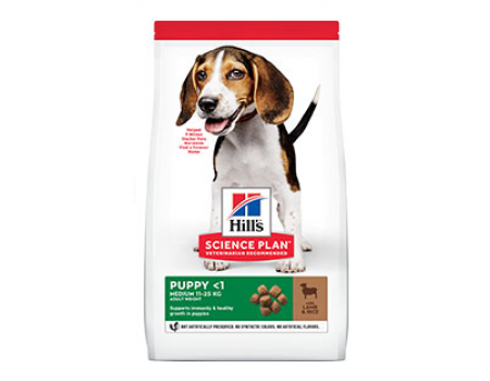 Hills SCIENCE PLAN Puppy Medium сухой корм для щенков средних пород  с ягненком и рисом - 14 кг