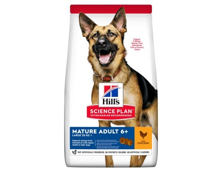 Hills SCIENCE PLAN MATURE ADULT 6+ LARGE BREED корм для дорослих собак великих порід з куркою 14 кг NEW
