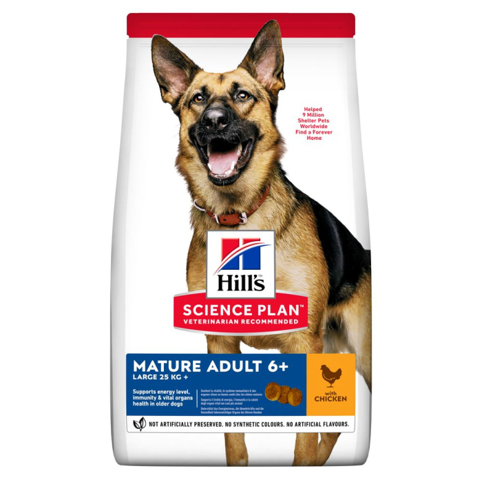 Hills SCIENCE PLAN MATURE ADULT 6+ LARGE BREED корм для дорослих собак великих порід з куркою 14 кг NEW