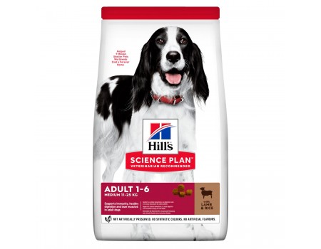 Hills Canine Adult Medium Bonus Bag - сухой корм для взрослых собак средних пород с ягненком и рисом - 14 кг