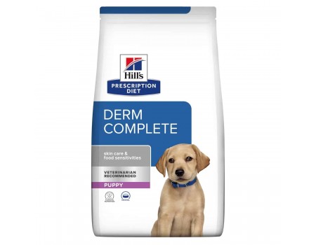Корм для щенков Hill’s Prescription Diet Derm Complete Puppy, при пищевых аллергиях и поддержка при дерматите, яйцо и рис, 12 кг